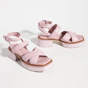 Anthropologie Elvio Zanon Cross Strap Sport Sandals In Purple